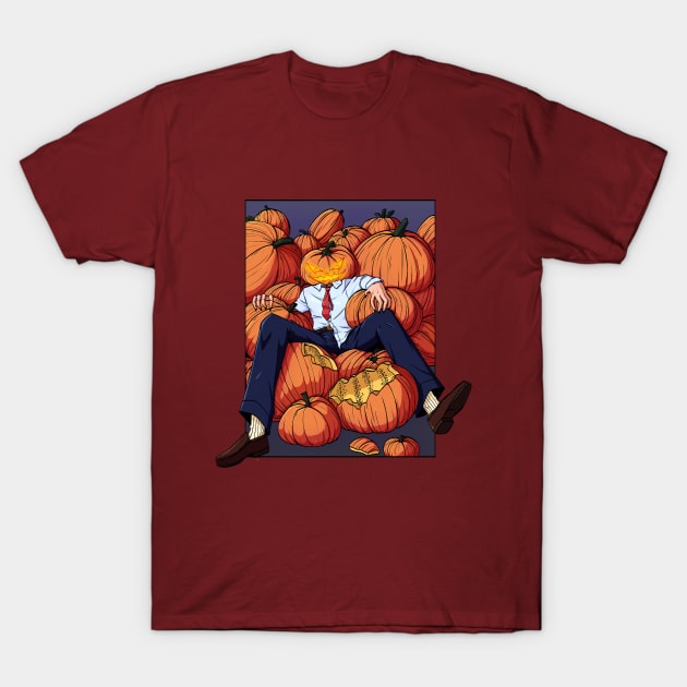 Pumpkin patch man T-Shirt by Fazara